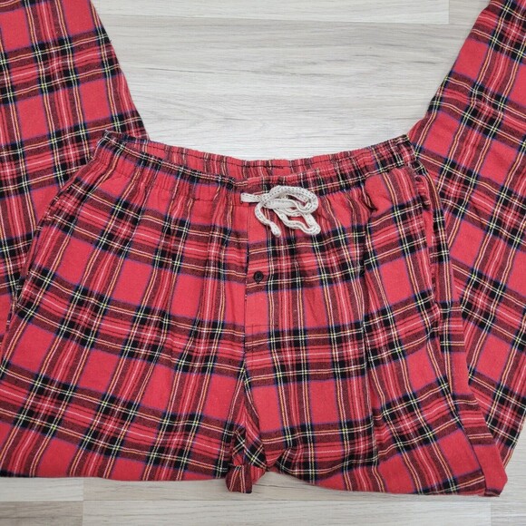 ASHFORD & BROOKS Mens Red Plaid Cotton Pajama Pants Size Small - Picture 3 of 7